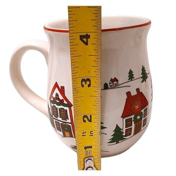 2 Cups Jamestown China Joy of Christmas Coffee Mug Winter Trees Sleigh Ceramic - Picture 10 of 11